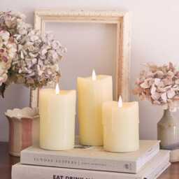 TruGlow® Dripping Wax LED Pillar Candle Trio With Remote Control