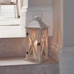 Folkestone Wooden Lantern with TruGlow® Candle - thumbnail 2