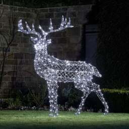 Large Harlow Rattan Stag Dual Colour LED Light Up Reindeer 24v - thumbnail 2
