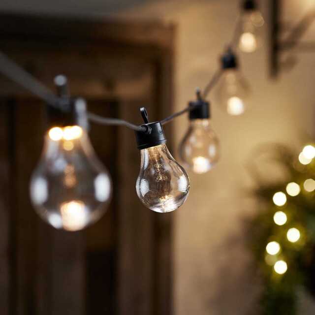 Core Connect 15m 30 Warm White Connectable Festoon Lights Black Cable - image 1