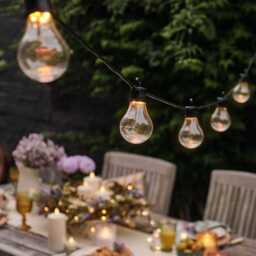 Core Connect 15m 30 Warm White Connectable Festoon Lights Black Cable