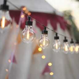 20 Warm White Vintage Style Solar Festoon Lights - thumbnail 1