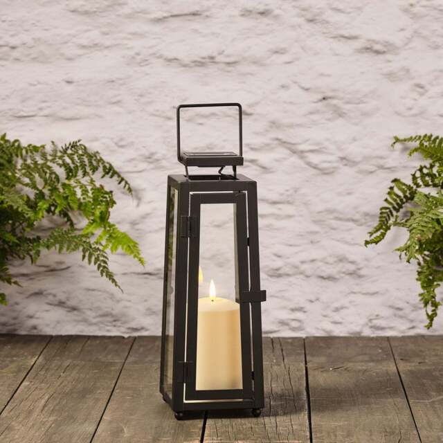 Regular Porto Solar Metal Lantern with TruGlow® Candle - image 1