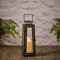 Regular Porto Solar Metal Lantern with TruGlow® Candle - thumbnail 2