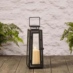 Regular Porto Solar Metal Lantern with TruGlow® Candle - thumbnail 1