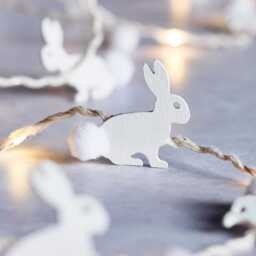 20 Wooden Bunny Micro Fairy Lights - thumbnail 2