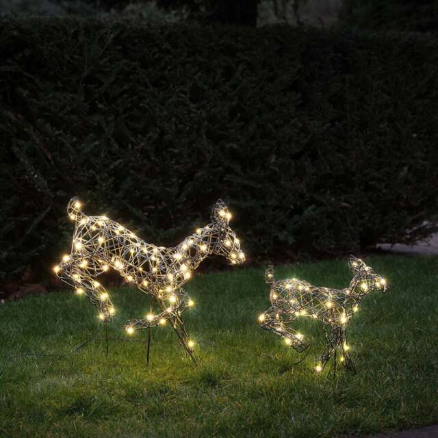 Mini Harlow Leaping Doe & Fawn Light Up Reindeer Duo - image 1