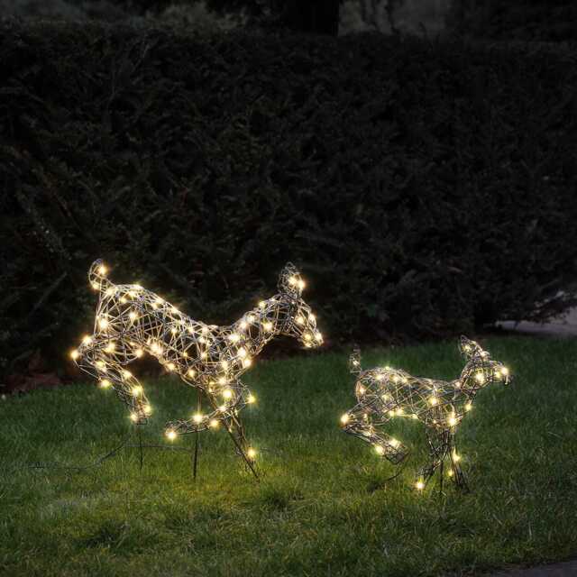 Mini Harlow Leaping Doe & Fawn Light Up Reindeer Duo - image 1