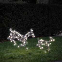 Mini Harlow Leaping Doe & Fawn Light Up Reindeer Duo - thumbnail 2