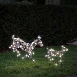 Mini Harlow Leaping Doe & Fawn Light Up Reindeer Duo - thumbnail 2