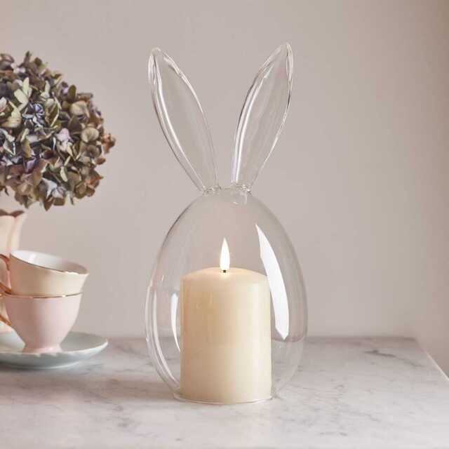 Glass Bunny Dome with TruGlow® Candle - image 1