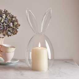 Glass Bunny Dome with TruGlow® Candle
