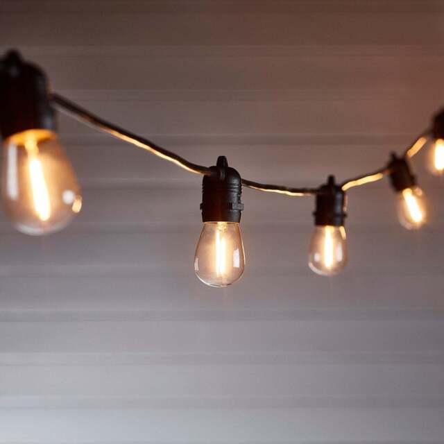 Ultimate Connect 15m 30 Warm White Festoon Lights Black Cable - image 1