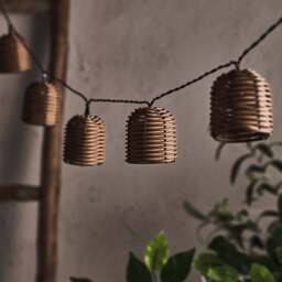 10 Rattan Lantern Solar Fairy Lights - thumbnail 2