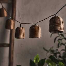 10 Rattan Lantern Solar Fairy Lights - thumbnail 2