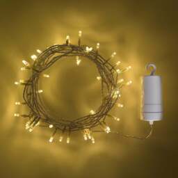 50 Warm White LED Outdoor Battery Fairy Lights On Clear Cable - thumbnail 2