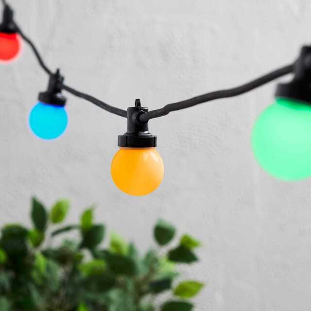 Pro Connect 40m 80 Multi Coloured Connectable Festoon Lights Black Cable - image 1
