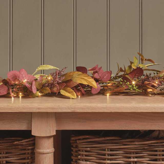 1.5m Pre Lit Autumn Winter Full Garland - image 1