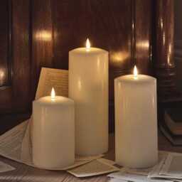 TruGlow® Ivory Chapel Candle Trio - thumbnail 2