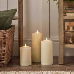 TruGlow® Ivory Chapel Candle Trio - thumbnail 1