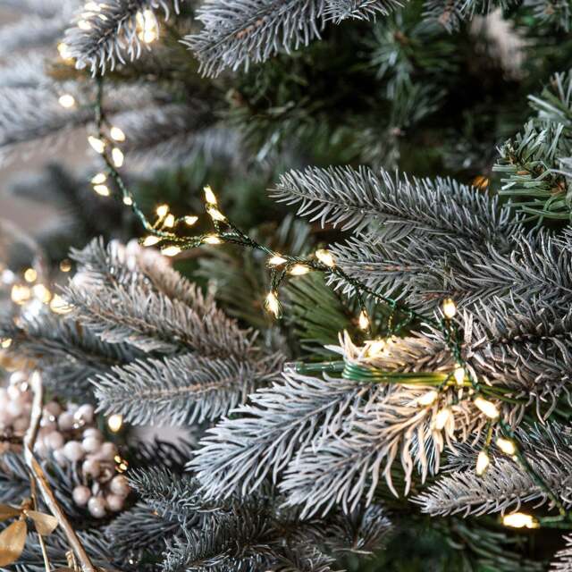 1200 Warm White LED Micro Cluster Christmas Tree Lights 15m - image 1