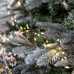1200 Warm White LED Micro Cluster Christmas Tree Lights 15m - thumbnail 1