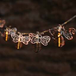 Metal Solar Bee Outdoor Fairy Lights - thumbnail 2