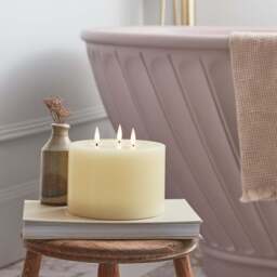 TruGlow® Ivory LED 3 Wick Candle - thumbnail 2