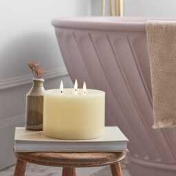 TruGlow® Ivory LED 3 Wick Candle - thumbnail 2