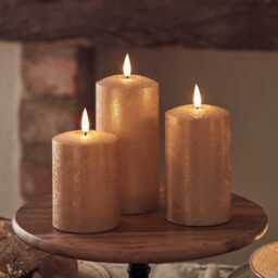 TruGlow® Copper LED Autumn Candle Trio With Remote Control - thumbnail 2