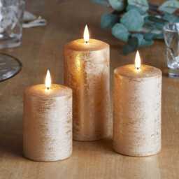 TruGlow® Copper LED Autumn Candle Trio With Remote Control