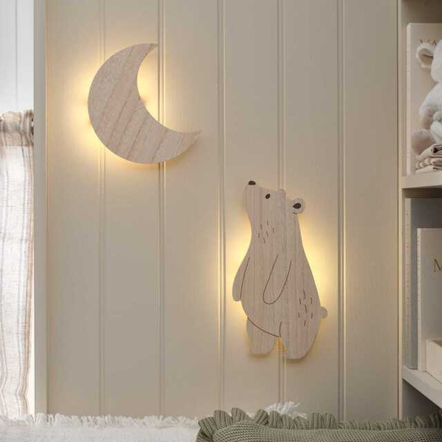 Bear & Moon Children's Wall Lights - image 1