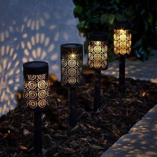 4 Marrakesh Moroccan Solar Stake Lights