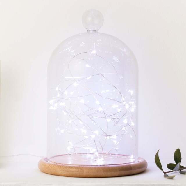 50 White LED Micro Battery Outdoor Fairy Lights - image 1