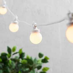 Pro Connect 50m 100 Warm White Connectable Festoon Lights White Cable