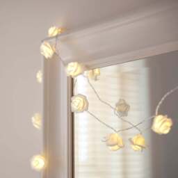 30 Warm White LED Rose Fairy Lights On Clear Cable - thumbnail 2