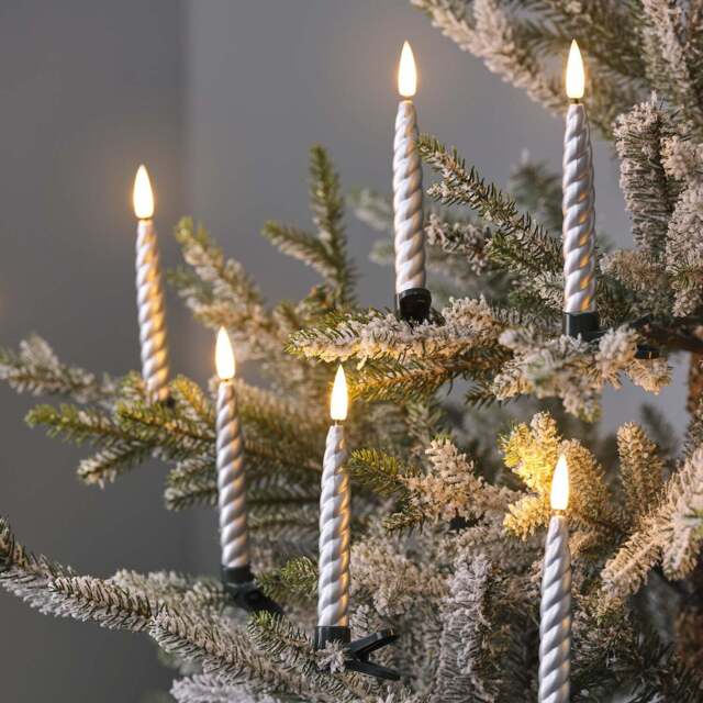 10 Silver TruGlow® LED Christmas Candle Clips with Remote Control - image 1
