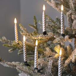 10 Silver TruGlow® LED Christmas Candle Clips with Remote Control