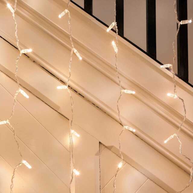 Core Connect 16m x 1m 768 Warm White Connectable Curtain Lights Clear Cable