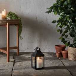 25cm Albury Black Garden Lantern with TruGlow® Candle - thumbnail 2