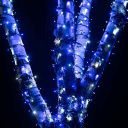 Pro Connect 20m 200 Blue & White Connectable String Lights Black Cable - thumbnail 2