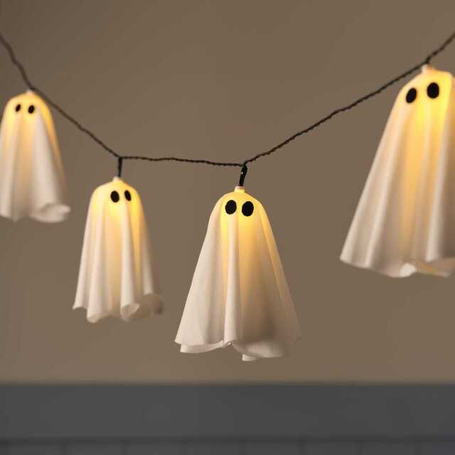 10 Ghost LED Outdoor Halloween String Lights - image 1
