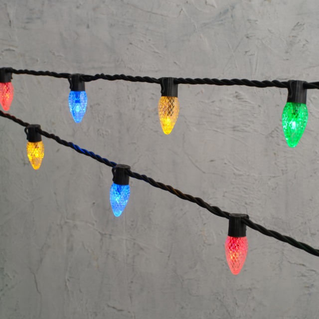 Plus Connect 20m 100 Multi Coloured Connectable C9 Fairy Lights Black Cable