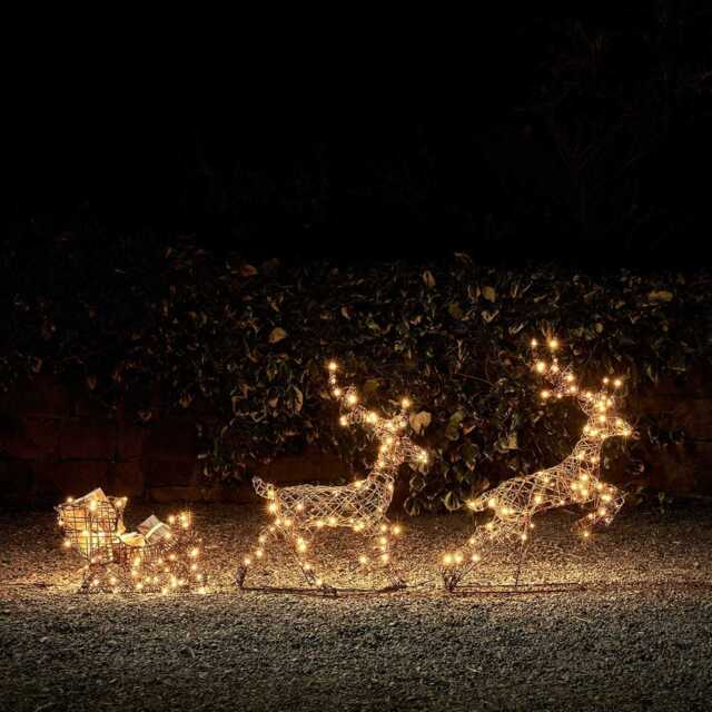 86cm Studley Light Up Reindeer & Sleigh - image 1