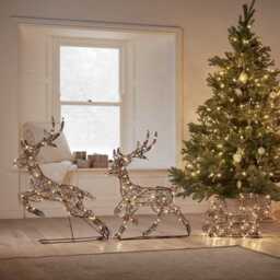 86cm Studley Light Up Reindeer & Sleigh - thumbnail 2
