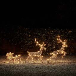 86cm Studley Light Up Reindeer & Sleigh - thumbnail 1