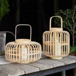 Bamboo Garden Lantern Duo with TruGlow® Candles - thumbnail 2