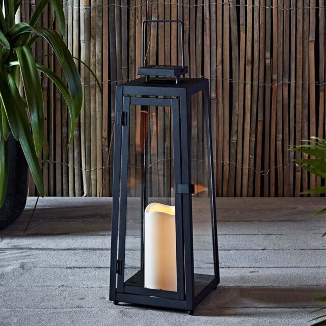 Porto Large Solar Metal Garden Lantern - image 1