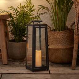Porto Large Solar Metal Garden Lantern - thumbnail 2