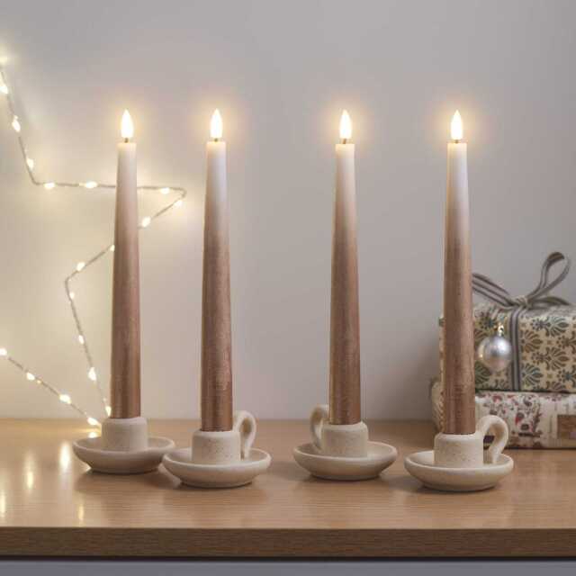 4 Bronze Ombre TruGlow® Remote Control LED Taper Candles - image 1